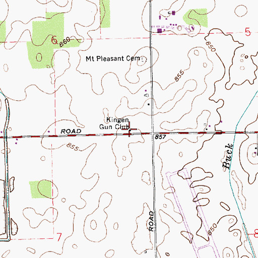 Topographic Map of Kingen Gun Club, IN