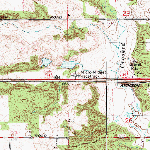 Topographic Map of Micro-Midget Racetrack, IN