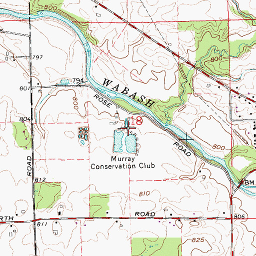 Topographic Map of Murray Conservation Club, IN