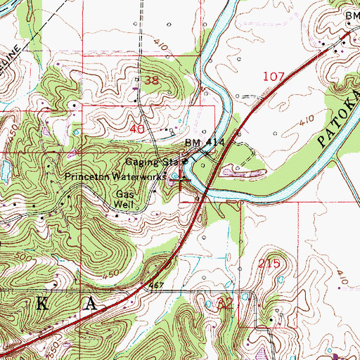Topographic Map of Princeton Waterworks, IN