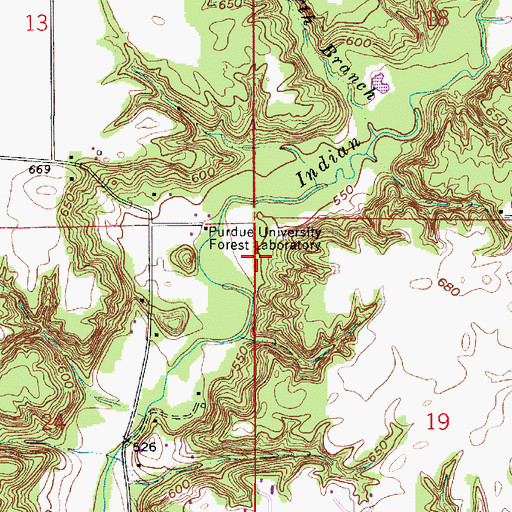 Topographic Map of Purdue University Forest Laboratory, IN