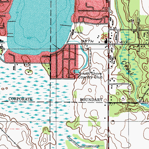 Topographic Map of South Shore Country Club, IN