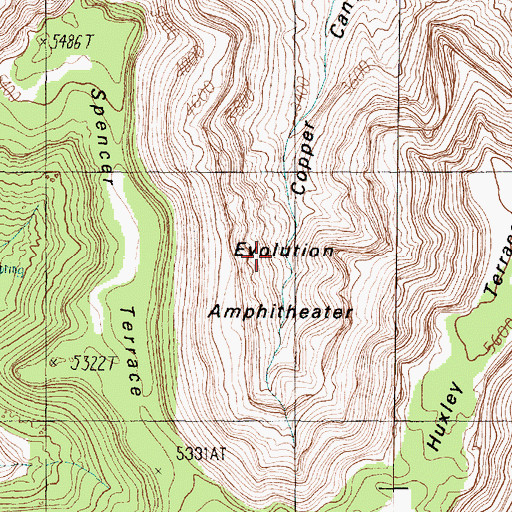 Topographic Map of Evolution Amphitheater, AZ
