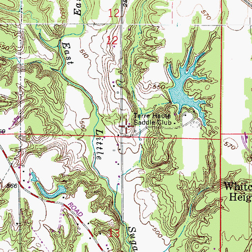 Topographic Map of Terre Haute Saddle Club, IN