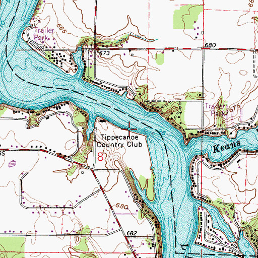 Topographic Map of Tippecanoe Country Club, IN