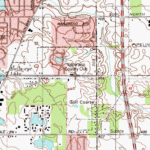Topographic Map of Valparaiso Country Club, IN
