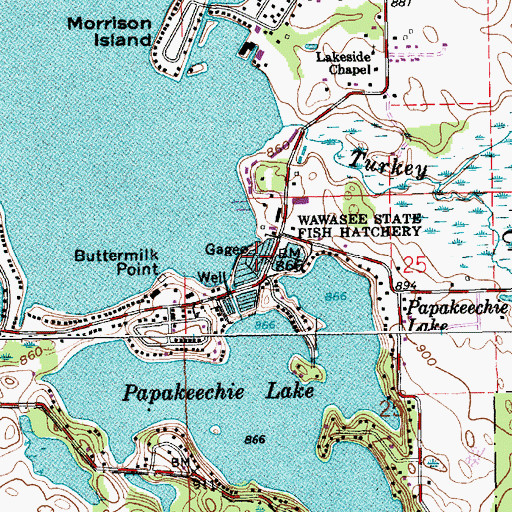 Topographic Map of Wawasee State Fish Hatchery, IN