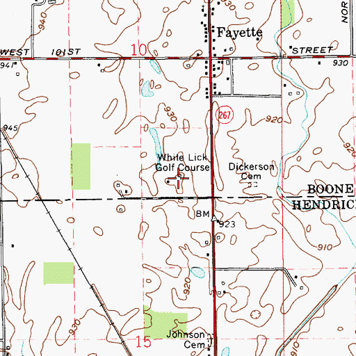 Topographic Map of White Lick Golf Course, IN