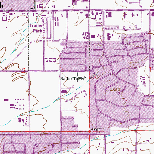 Topographic Map of KFFN-FM (Sierra Vista), AZ