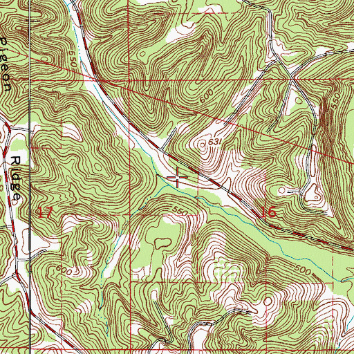 Topographic Map of Township of Perry, IN