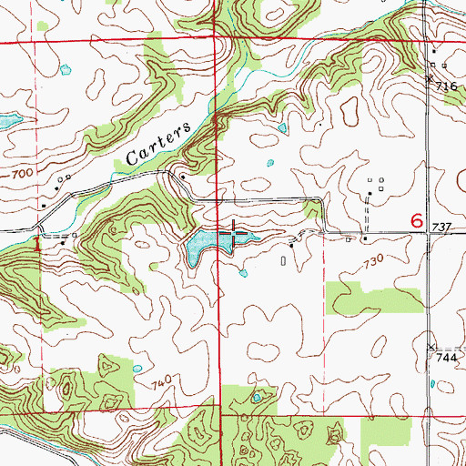Topographic Map of Township of Northeast, IN