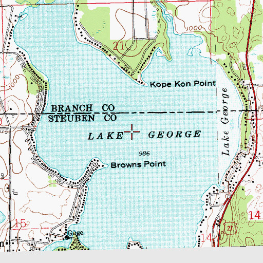 Topographic Map of Lake George, IN