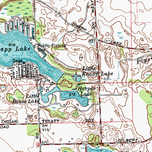 Topographic Map of Little Knapp Lake, IN