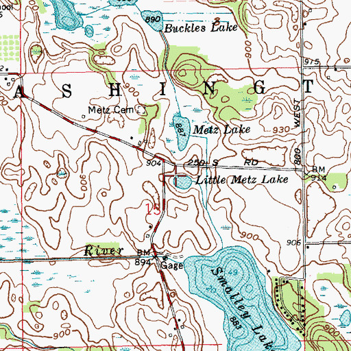 Topographic Map of Little Metz Lake, IN