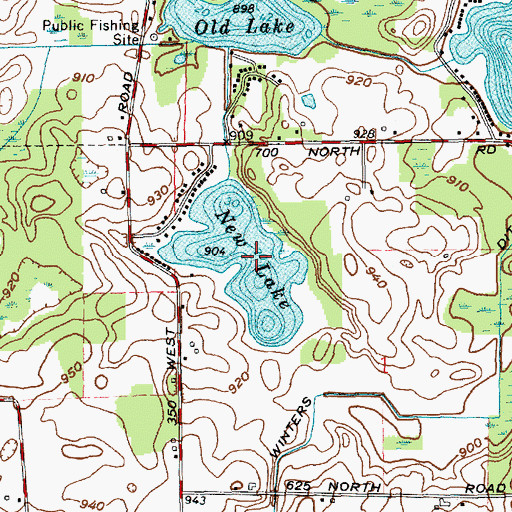Topographic Map of New Lake, IN