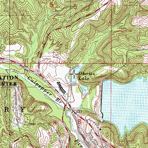 Topographic Map of Oberlin Lake, IN