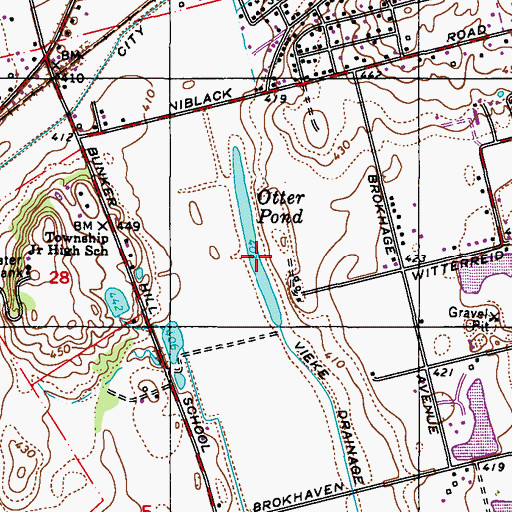 Topographic Map of Otter Pond, IN
