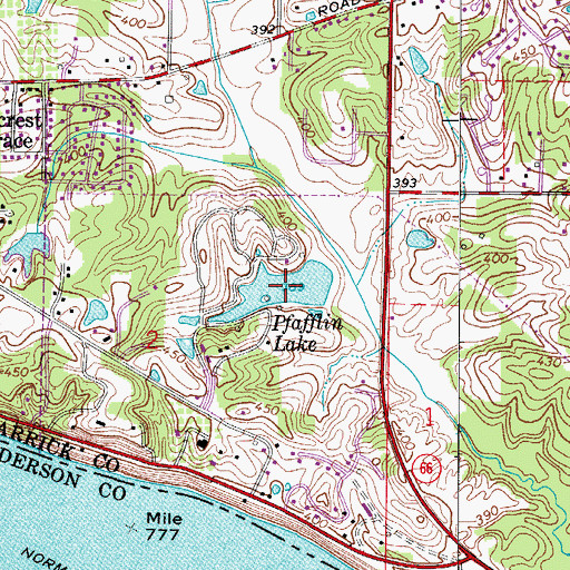 Topographic Map of Pfafflin Lake, IN