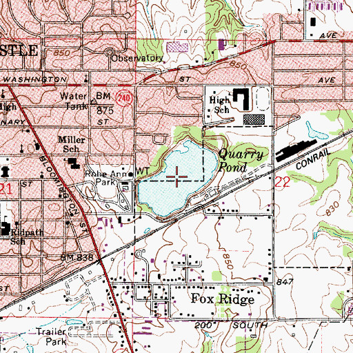 Topographic Map of Quarry Pond, IN
