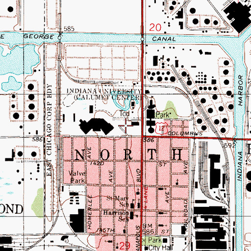 Topographic Map of Roosevelt School (historical), IN