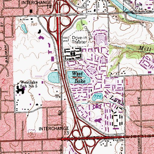 Topographic Map of West Lake, IN