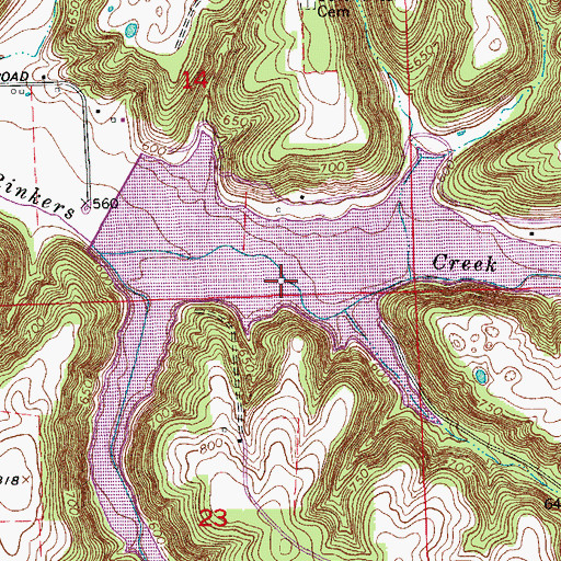 Topographic Map of John Hays Lake, IN