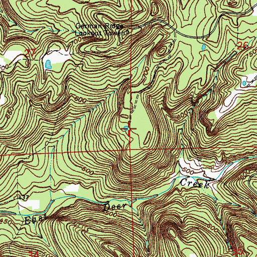 Topographic Map of East Deer Pond, IN