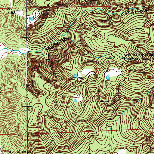 Topographic Map of Gerber Pond, IN