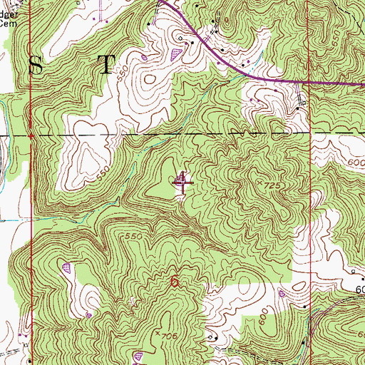 Topographic Map of Derby Pond, IN