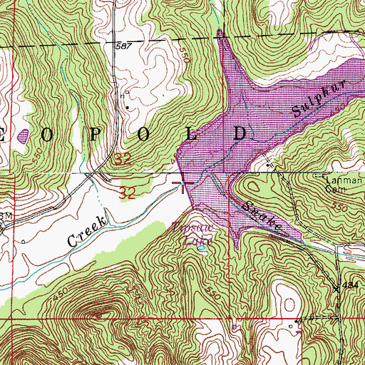 Topographic Map of Tipsaw Lake, IN