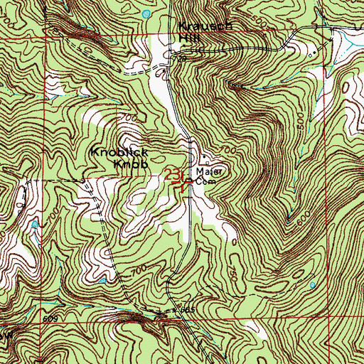 Topographic Map of Maier Cemetery, IN