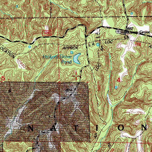 Topographic Map of Hickory Grove Pond, IN