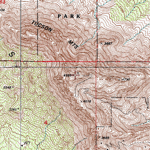 Topographic Map of KIIM-FM (Tucson), AZ