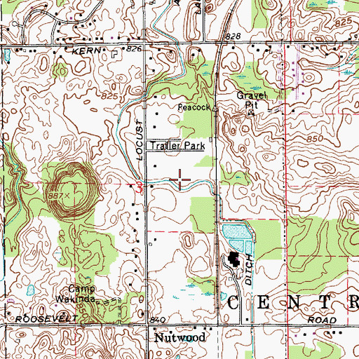 Topographic Map of Authen Ditch, IN