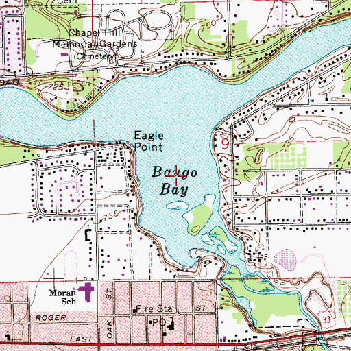 Topographic Map of Baugo Bay, IN