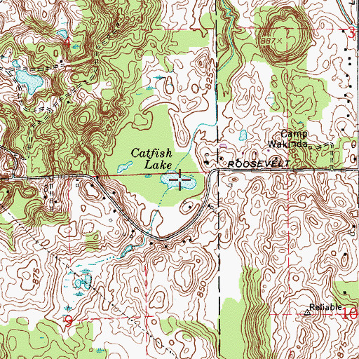 Topographic Map of Catfish Lake, IN