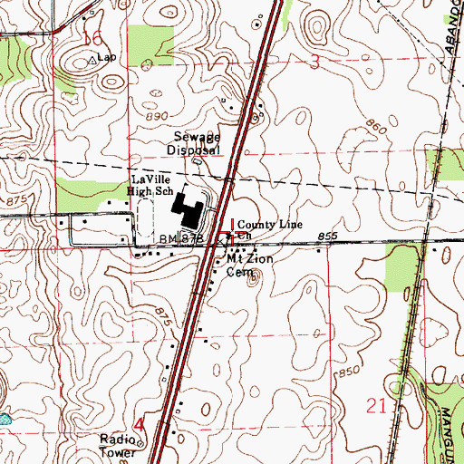 Topographic Map of County Line Church, IN