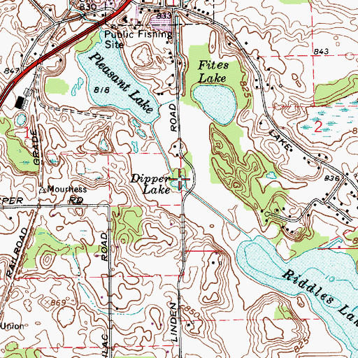 Topographic Map of Dipper Lake, IN