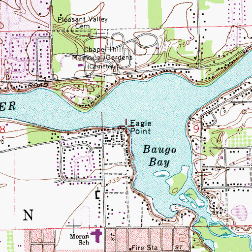 Topographic Map of Eagle Point, IN