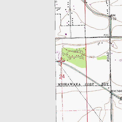 Topographic Map of Eller Ditch, IN