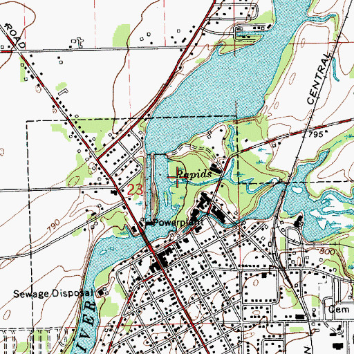 Topographic Map of Fawn River, MI