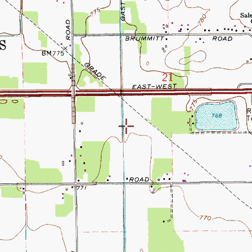 Topographic Map of Gast Ditch, IN