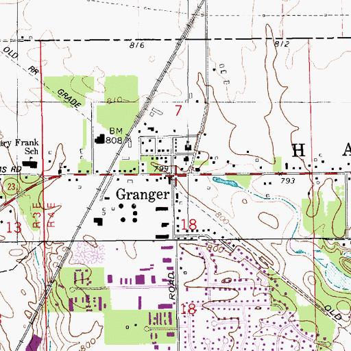Topographic Map of Granger, IN