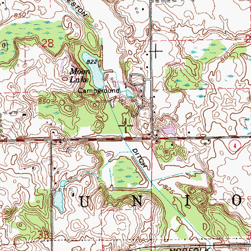 Topographic Map of Heston Ditch, IN