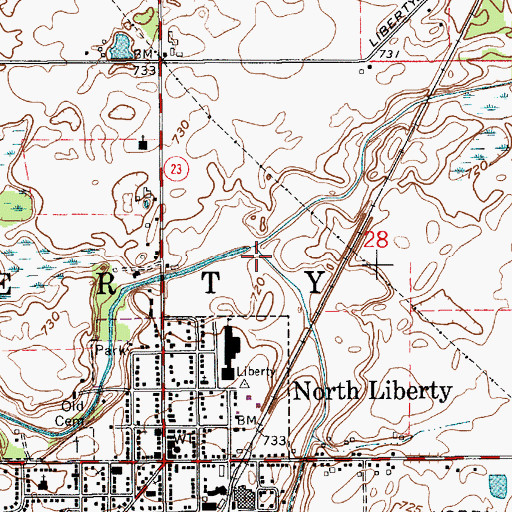 Topographic Map of Kartoffel Creek, IN