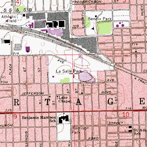 Topographic Map of La Salle Park, IN