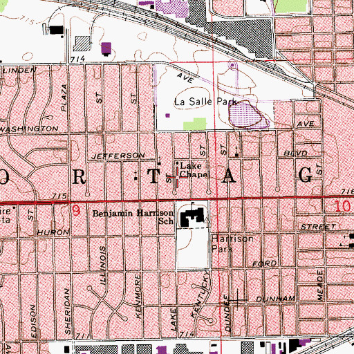 Topographic Map of Lake Chapel, IN
