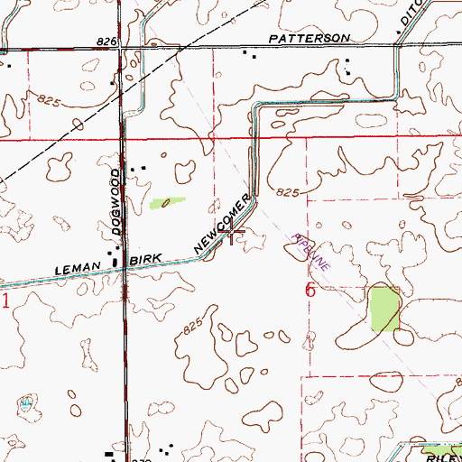Topographic Map of Lateral Number Fifteen Ditch, IN