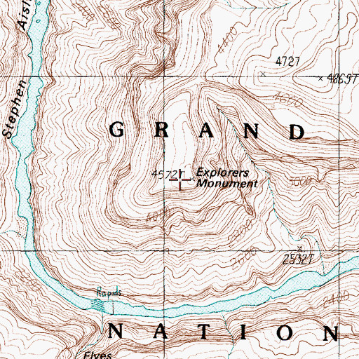 Topographic Map of Explorers Monument, AZ