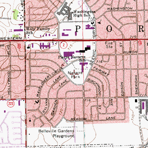 Topographic Map of Navarre Park, IN